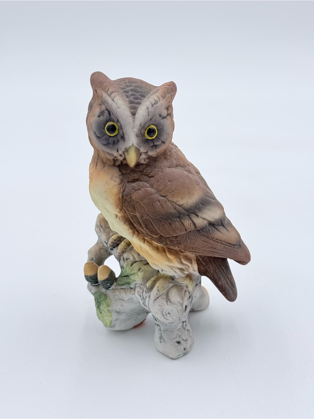 Vintage Lefton Perched Owl KW121 Japan Figurine Ceramic Collectible 5”